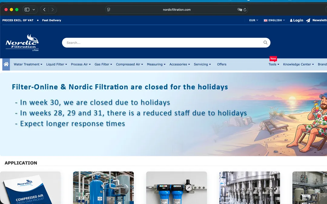 B2B filtration procurement storefront on Magento Open Source