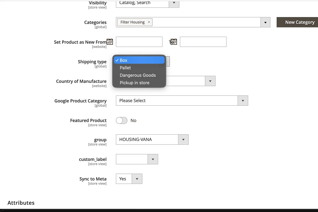 Freight and delivery rules for heavy, pallet-only and hazardous items on the product page